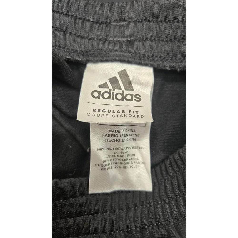 Adidas Kids Black Tricot Pants 2 Striped Straight Leg Sz 4